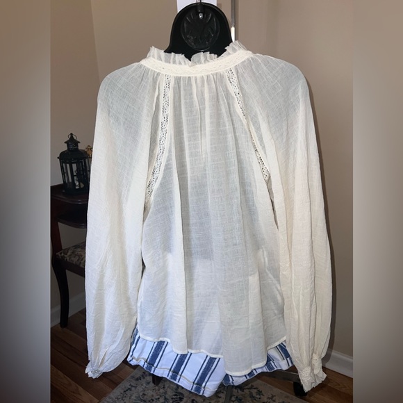 Free People Sivan Embroidered Blouse ivory NWT - Picture 4 of 9